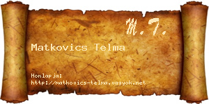 Matkovics Telma névjegykártya